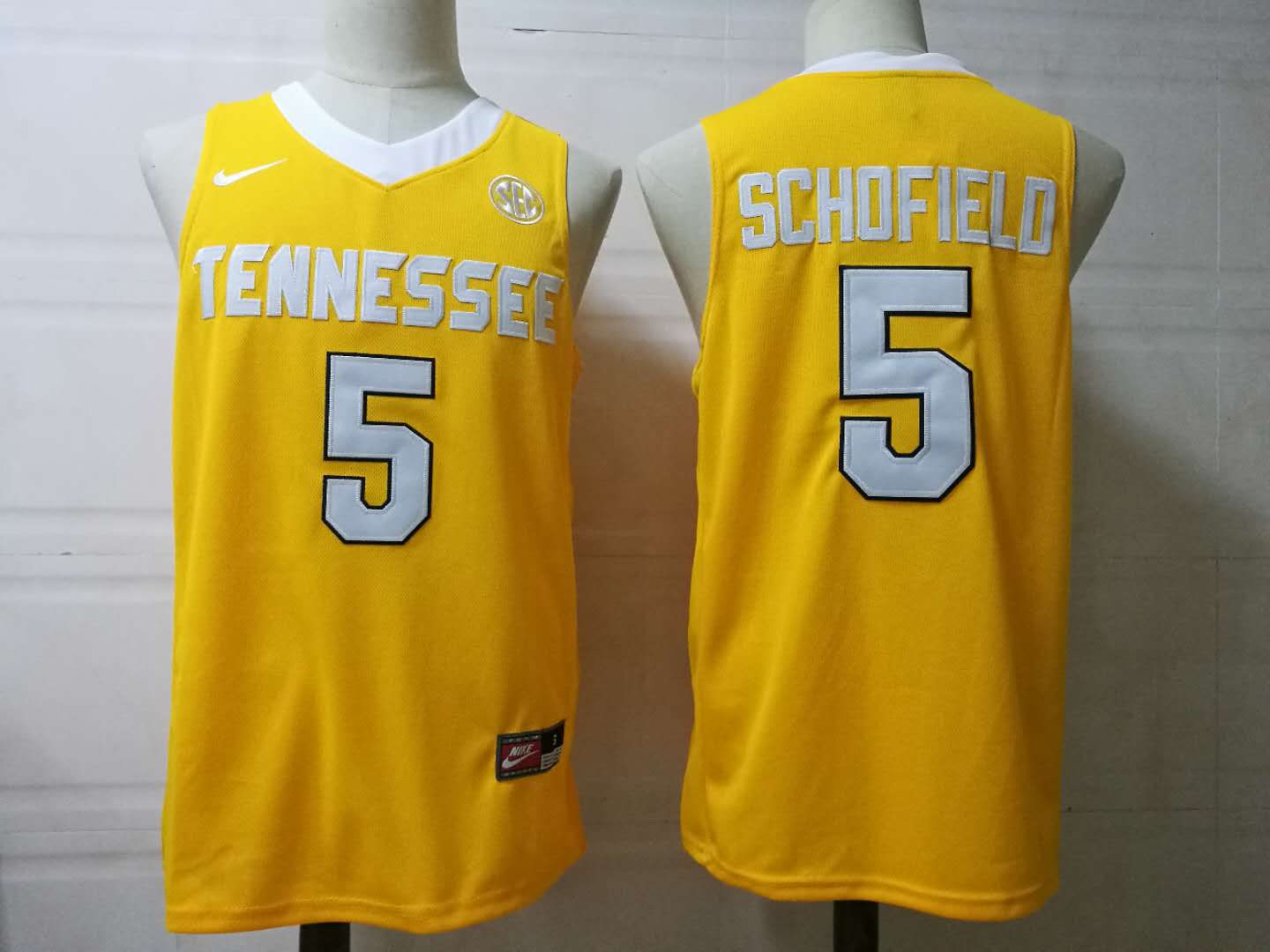 Men Tennessee Volunteers #5 Schofield Yellow Nike 2025 NCAA Jersey->ncaa teams->NCAA Jersey